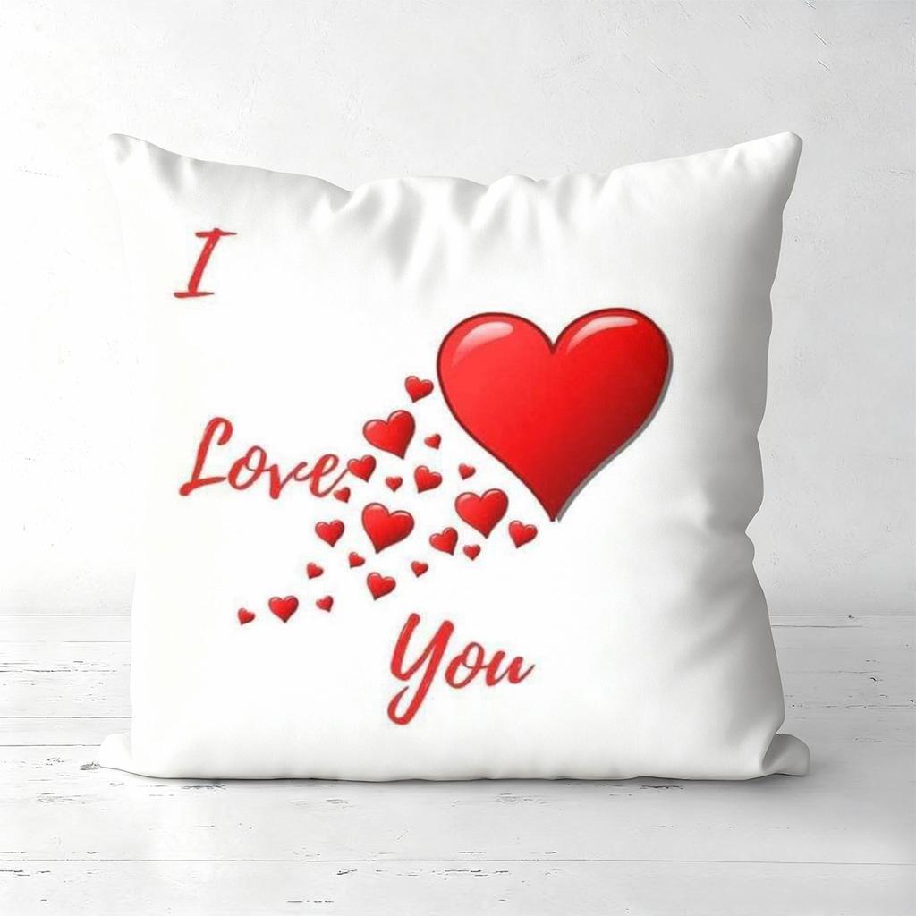 I Love You Heart-Shaped Pattern Throw Pillows Polyester pillowcase, sofa decorative cushion cov Headboard Pillow