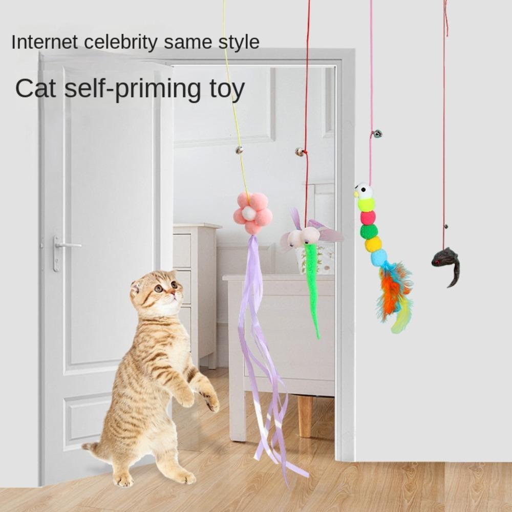 Self -hi Hanging Cat Toy Funny Stick Kitten Hanging Swing Fashion Pet Play Cat