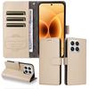 For iPhone 17 Pro Max Case Card Holder Kickstand Leather + TPU Phone Cover with Ring Holder