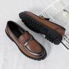 Модная мужская обувь для платья Толстая подошва Слипоны Повседневная Формальная обувь Кожаная Дизайнерская Мужская Деловые Лоферы Мокасины 2024 Свадебная обувь