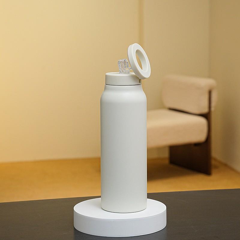 24oz 32oz Stainless Steel Insulated Water Bottle With Magnetic Phone Holder Leakproof Travel Mug Gym Outdoor Office
