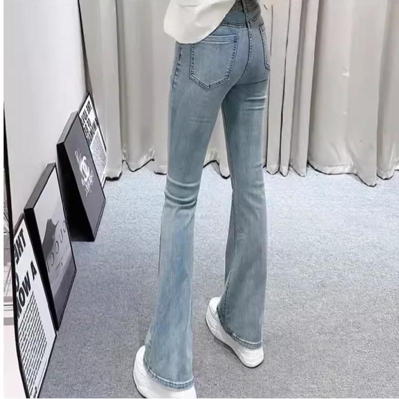 2025 Spring/Summer High Waist Chinese-Style Denim Flare Pants