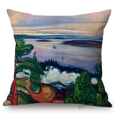 Edvard Munch Norwegian Painter The Scream World Famous Oil Painting Abstract Gallry Art Sofa Pillow Case Linen Car Cushion Cover