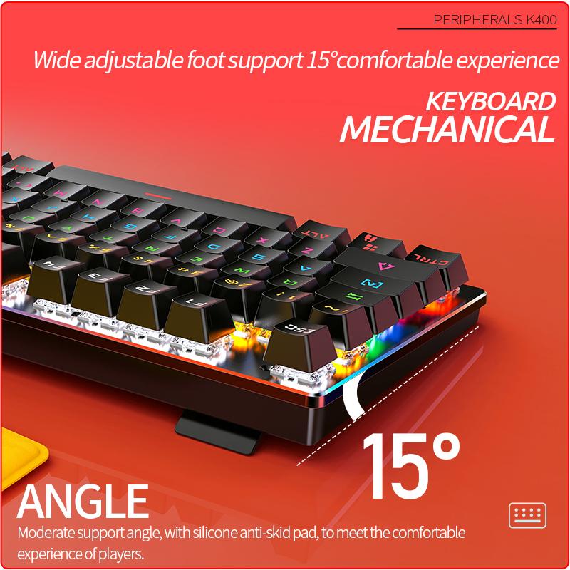 Popular K400 Wired Mechanical Keyboard RGB Backlit Computer Gaming Keyboard Mechanical for Games