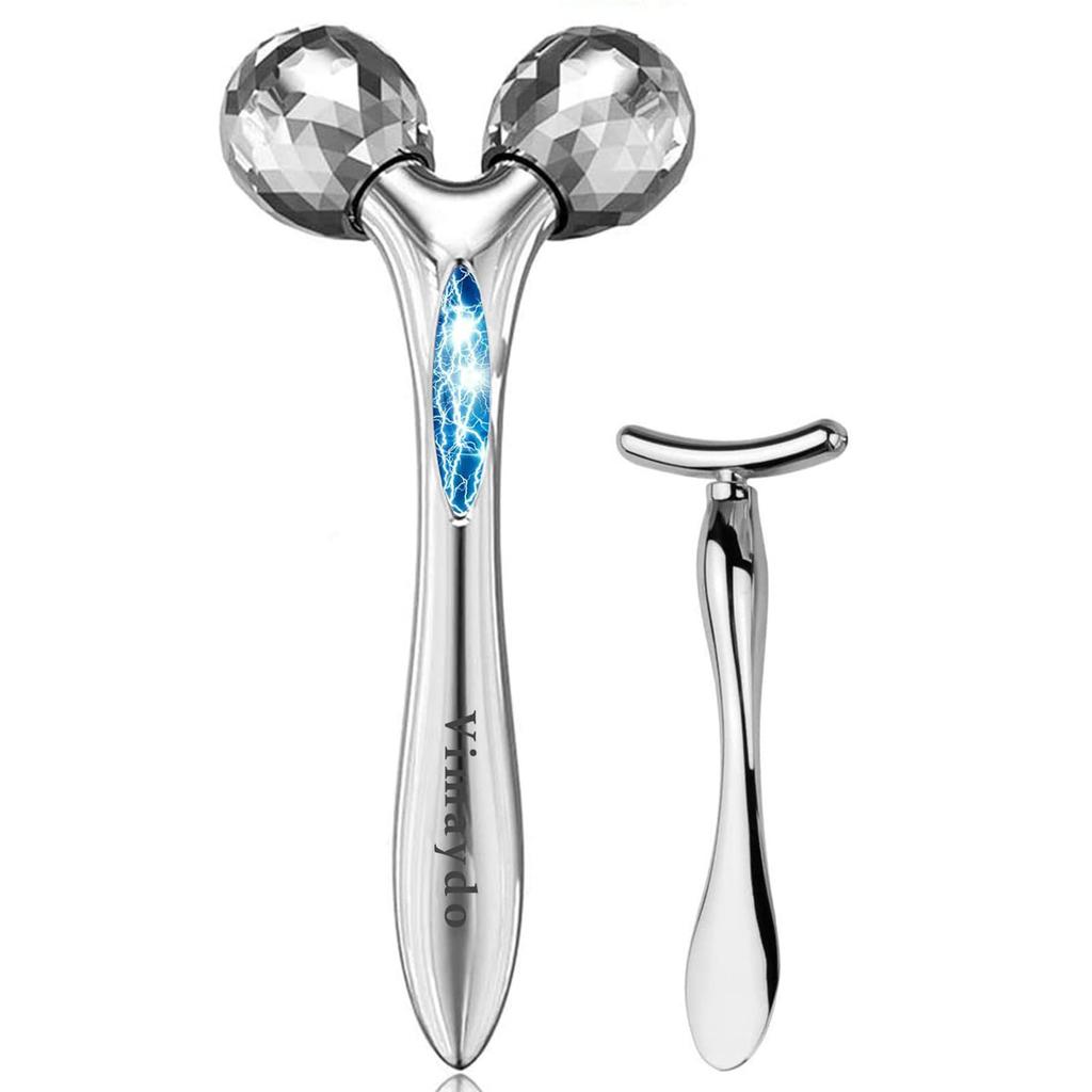 Vimaydo Facial Roller Beauty Roller Massage for Small Face No Charging Weak Unisex Eye Y-Shaped Faces, & Body, 3D, Required, Waterproof, Microcurrent,