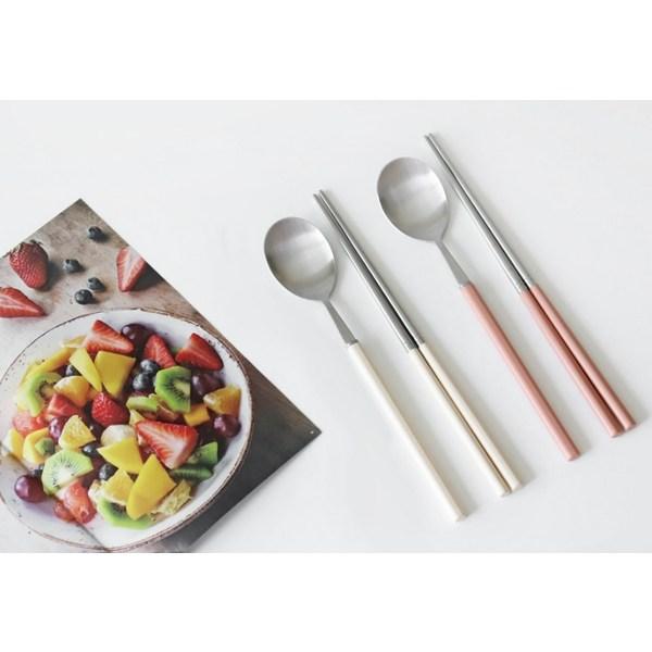 Kamome Kitchen Color Mood Cutlery Set, Cream Yellow, Spoon + Chopsticks, Korean Popular Tableware