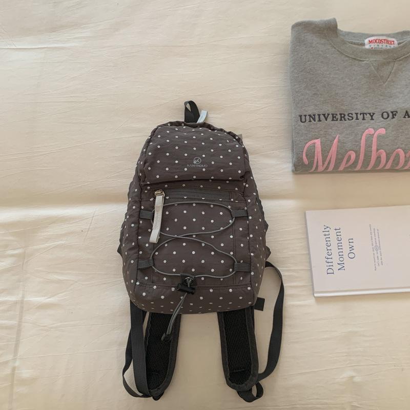 Schoolbag Fashion Women's Casual Backpack 1011 Polka Dot Simple Travel Backpack Trendy Cool Versatile Backpack