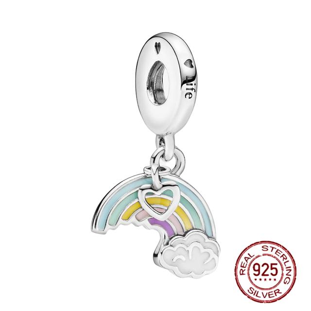 925 Sterling Silver Green Series Flower Tree Apple Pendant Diy Fine Beads Fit Original Fashion Charms Bracelet Women Jewelry