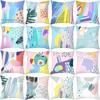Pink Blue Abstract Decorative Pillowcase Office Living Room Car Ornaments Home Pillowcase