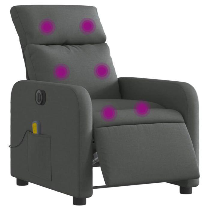 VidaXL Fauteuil Inclinable de Massage Électrique, Chaise de Relaxation avec Dossier et Repose-pied Réglables, Siège de Salon 3206691
