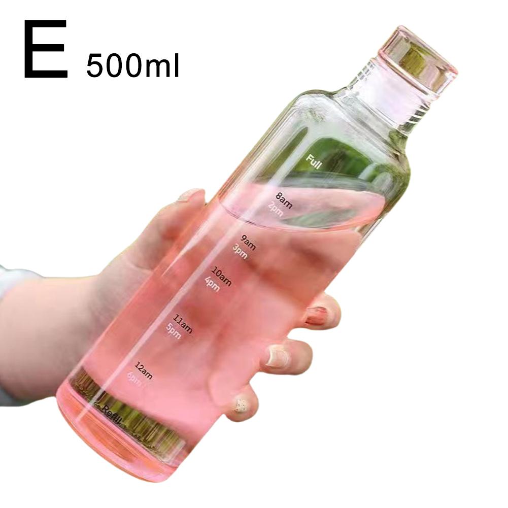 Newest Water Cup Sport Water Bottle With Time Scale Plastic Water Container Leakproof Milk Cup Drinkware Outdoor Water Bottle