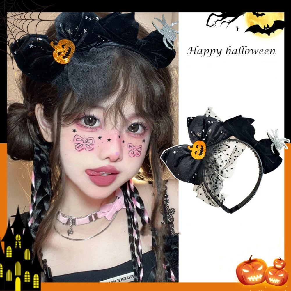 Головной убор Хэллоуин Бант Повязка для волос Аксессуары для волос Тыква Резинка для волос Хэллоуин Обруч для волос Дамы