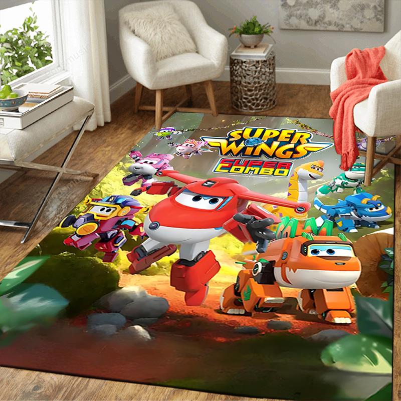 1Pc Super Wings Adventure Rug, Office Carpet Indoor Outdoor Doormat, Non-Slip Soft, Living Room, Christmas Halloween Gift M929330