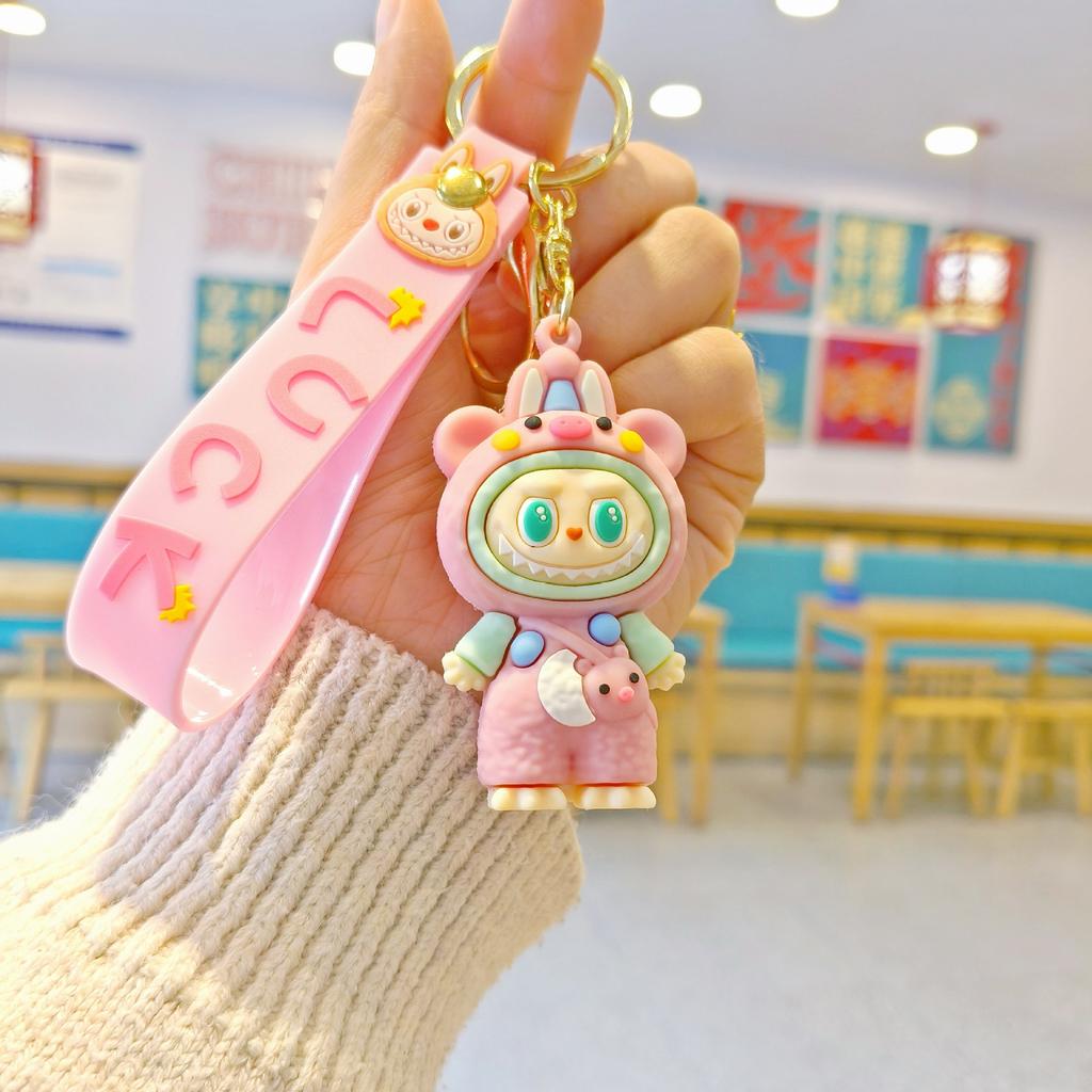Drab Cartoon Keychain Cute Couple Schoolbag Pendant Car Key Chain Doll Machine