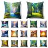 Home Decoration Color Natural Scenery Spring, Summer, Autumn and Winter Forest Scenery Bedroom Seat Rock Chair Car Pillow Sleeve