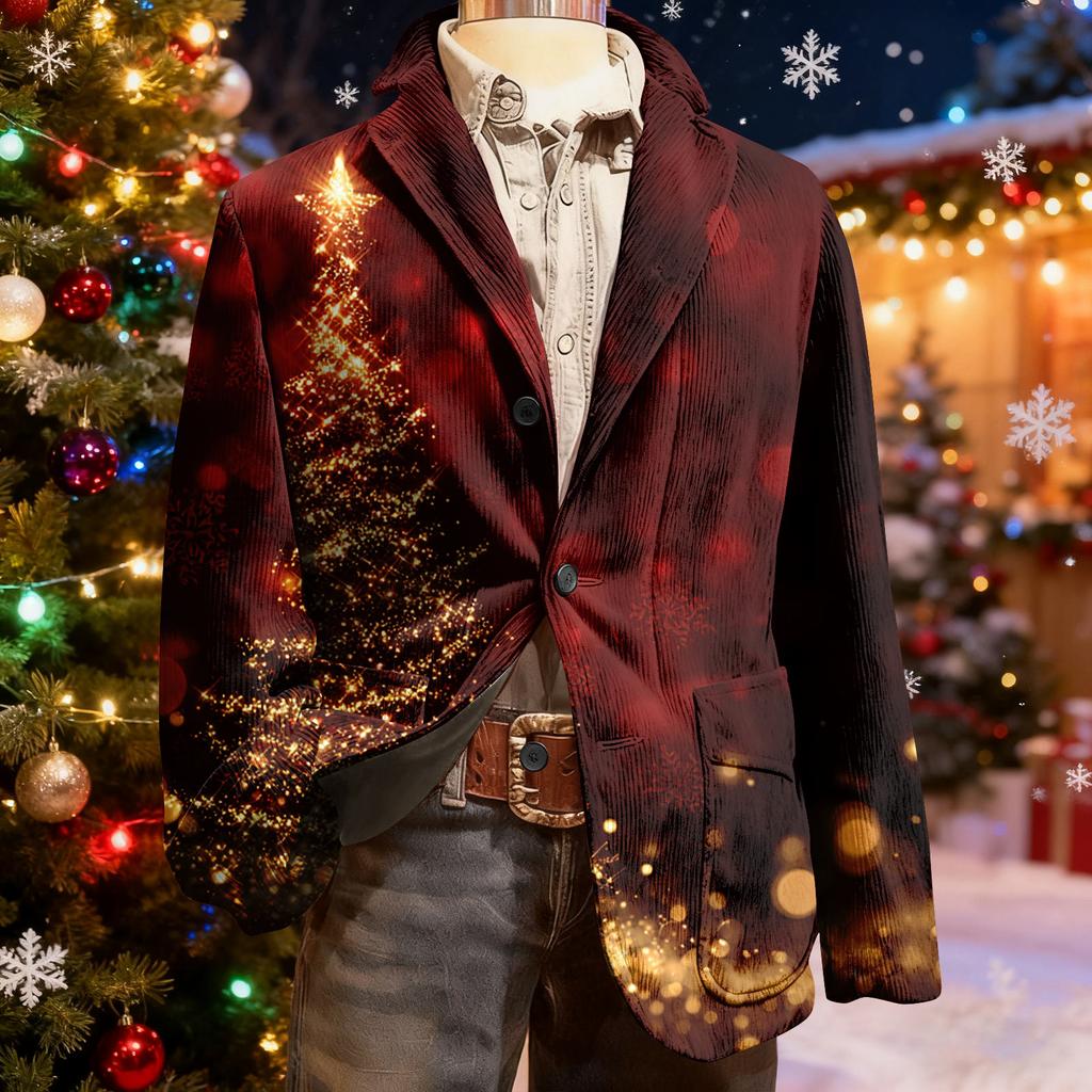 Мужской уродливый рождественский вельветовый теплый карманный пиджак-кардиган, мужской повседневный костюм