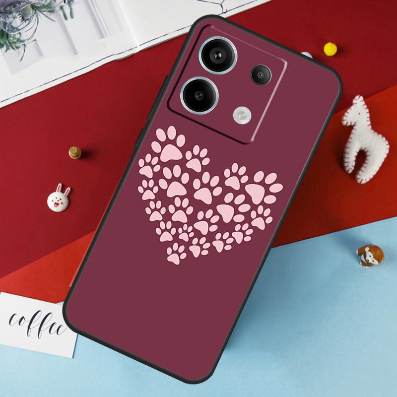 Чехол с лапками кошки и собаки для Xiaomi Redmi Note 14 Pro 13 12 11 10 15 Pro Plus Redmi 15 14C 10C 12C 13C 15C