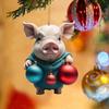 Christmas Pendant Adorable Cartoon Pig Shape Xmas Tree Hanging Ornament for Home Festive Decorations