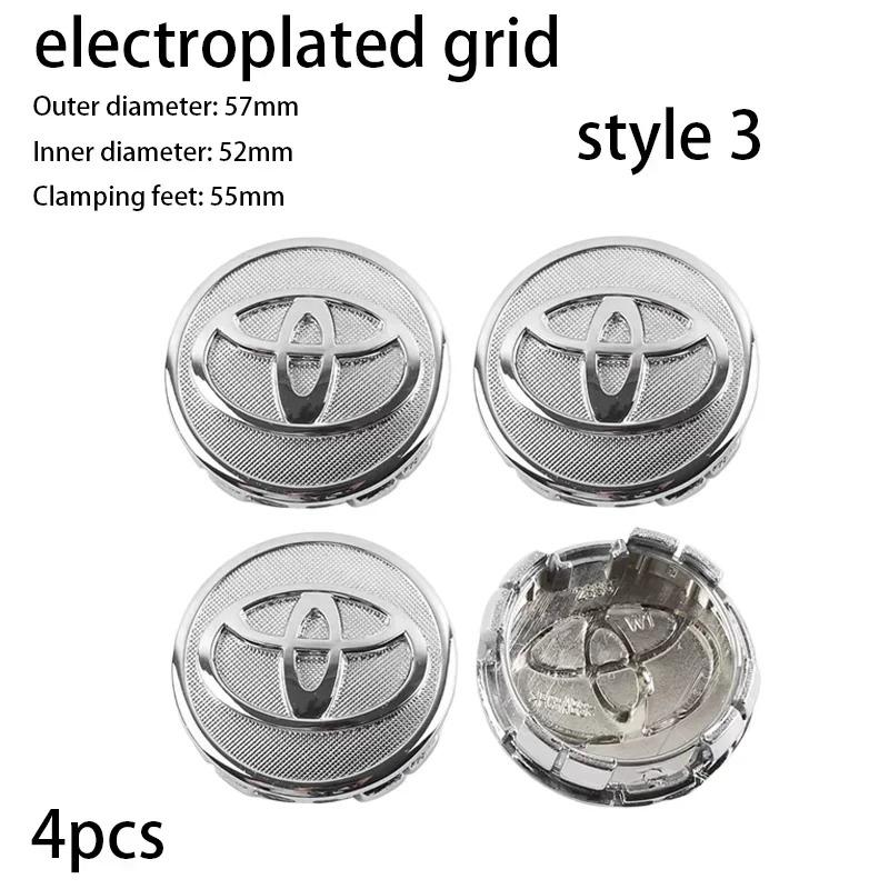4pcs 56/57mm Car Tyre Wheel Center Hub Cap Badge For Toyota C-hr Prado Yaris Rav4 Prius Hilux Avensis Corolla Camry accessory