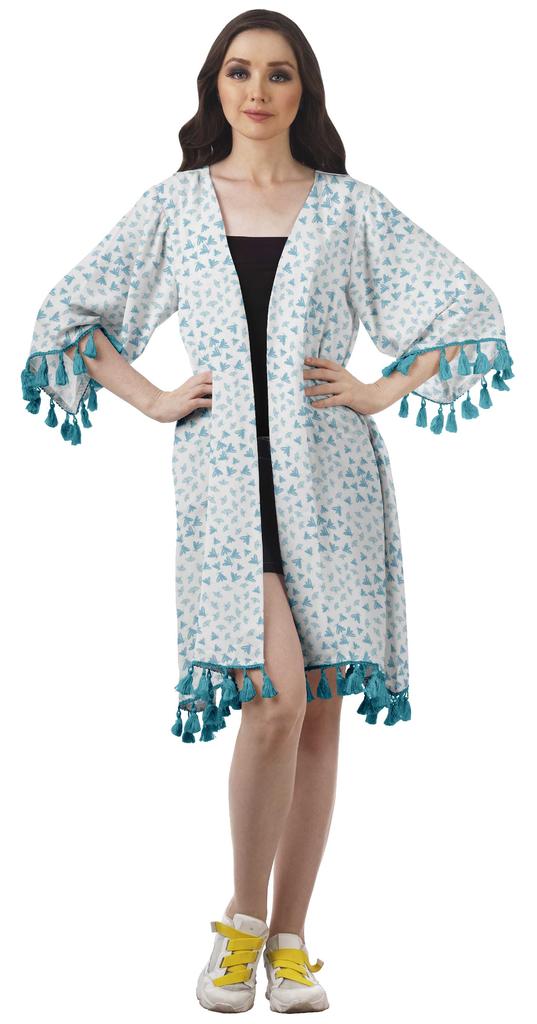 Moomaya Пляжная накидка из жоржета с открытыми плечами и принтом 3-4