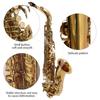 Golden Eb Alto Saxophone Sax Brass Body White Shell Keys Woodwind Instrument with Carry Case Gloves