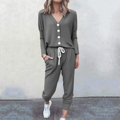 Женский комплект с карманами Свободные топы+брюки