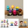Charming Pink Bear Rabbit Alien Cartoon Figurines Pvc Anime Characters 8cm Set