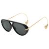 New Fashionable Double Bridge Gradient Sunshade Women'S Fashion Luxury Design Sunglasses Oversized Pilot Sunglasses