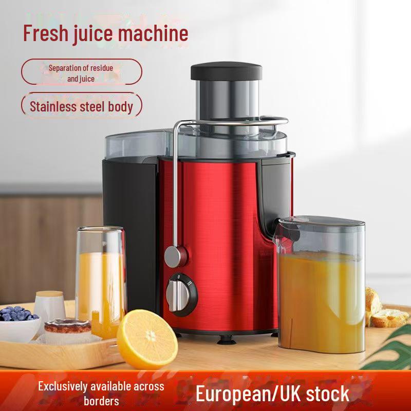 Large-Caliber Juicer for Household & Commercial - Separates Juice & Pulp, No-Cut Design for Fruits, Vegetables, Celery, Sugarcane, & Milk Tea