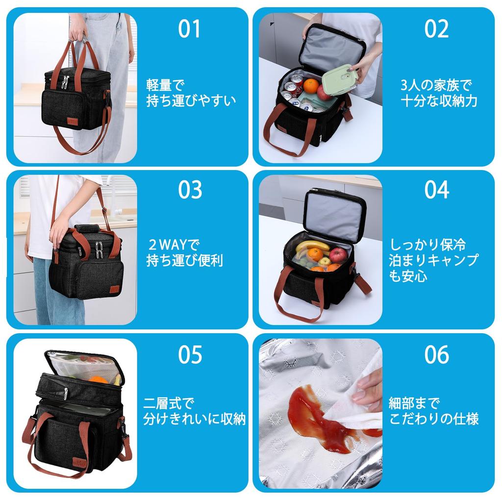 JIYUNII Кулер-холодильник Двойной 3-слойный Термоизоляционный Холодное хранение Складной для переноски в руке или через плечо Хранение ланч-бокса Сакура