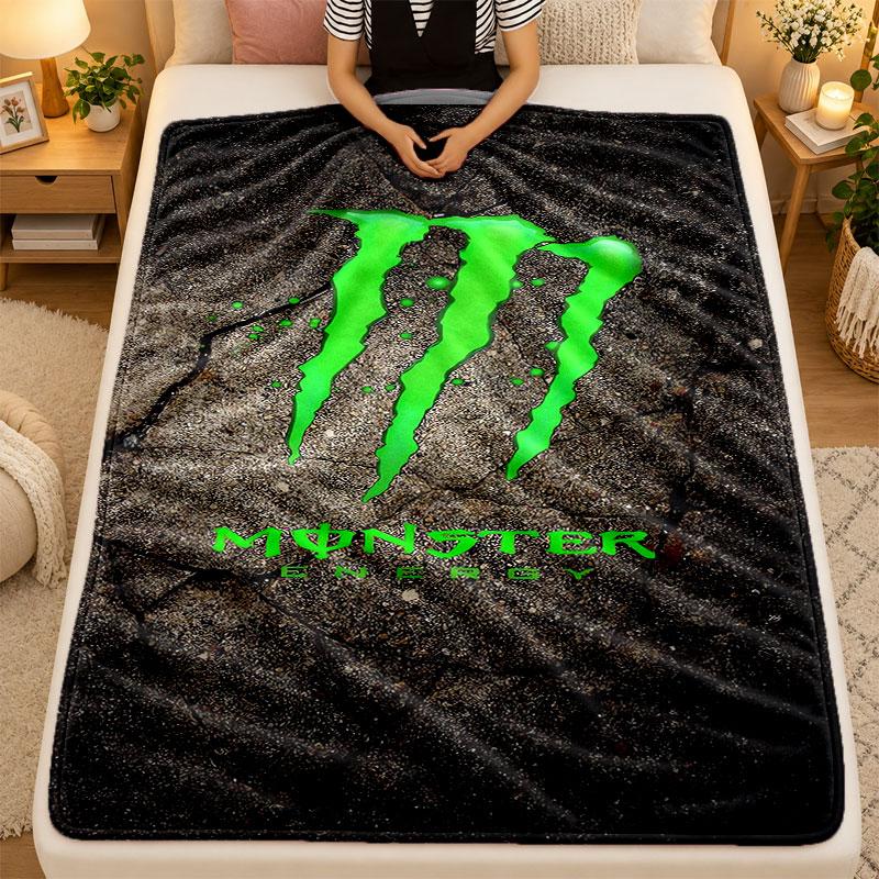 Фланелевое одеяло Monster Energy Теплое Мягкое Плед для Использования в Помещении на Диване Кровати Гостиной