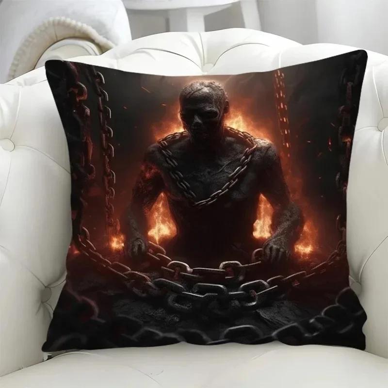 Luxury Home Decor Pillow Cover Hell Reaper Style Pattern Cushion Cover Sofa Office Cushion Cover