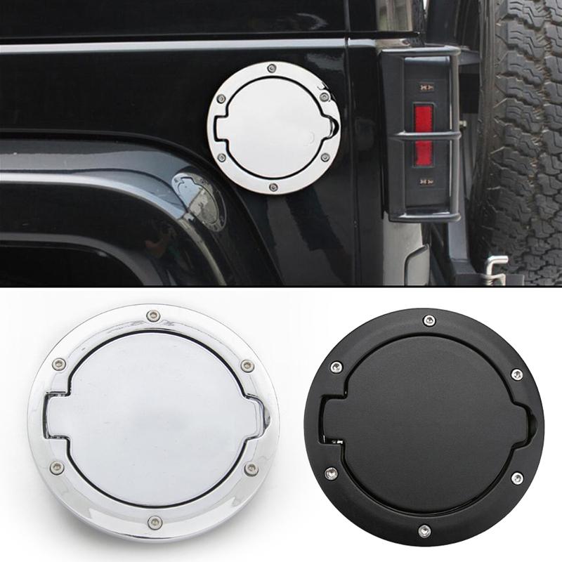 For Jeep Wrangler JK 2007-2017 Fuel Tank Cover Car Oil Tank Cap Cover Chrome Black Styling Accessories