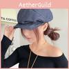 Color Solid Simple Pleated Design Women Casual Summer Sun Shading Beret Denim