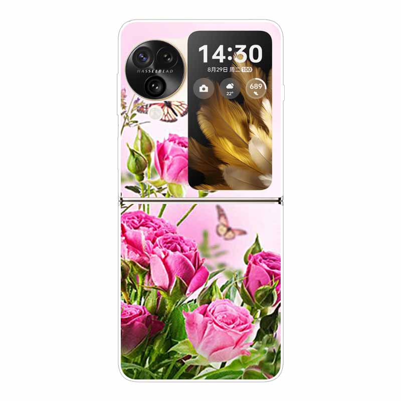 Для Find N3 Flip 5G Чехол Милый Прозрачный Жесткий ПК Задние Крышки для Oppo Find N3 Flip Расписные Корпуса Телефона N 3 Flip Funda Capa