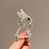 Cute Japanese Diamond-Encrusted Rabbit Brooch, New Year'S Zodiac Rabbit Pin, The Same Light Luxury Temperament Corsage For Men And Women