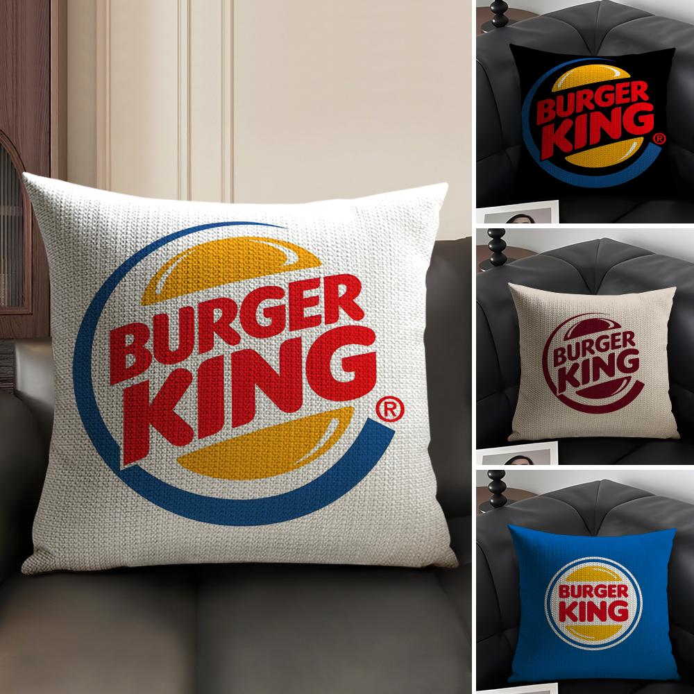 H-Hun Бренд Burger King Наволочка Натуральный Лен Органическая Ткань Двусторонняя Печать Диван Домашний Декор Подарок Наволочка