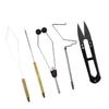 6pcs Fly Tying Tools Combo Kit Fly Tying Vise Bobbin Holder Threader Needle Whip Finisher Scissors