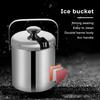 Ведро для льда с двойными стенками объемом 1,3 л с крышкой и щипцами, 6-часовое охлаждение пива, охладитель для домашнего бара, изолированный контейнер для льда из нержавеющей стали 304