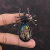 Медный кулон с арбузом и турмалином, кулон из медной проволоки, уникальный кулон-паук, драгоценный камень, медный ювелирный подарок для мамы, кулон ручной работы
