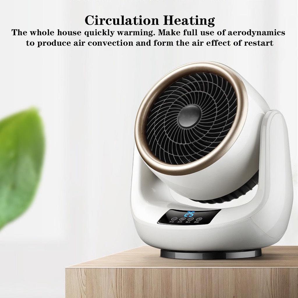 Electric Heater Portable Heating Fan Mini Desktop Air Cold Warm Heater Fan Winter 3 Gears Remote Control Wide for Home