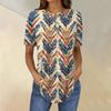 Short Sleeve Womens Tops Summer T-Shirts Floral Print V Neck Casual Basic Tee Button Shirts Tunic Tops