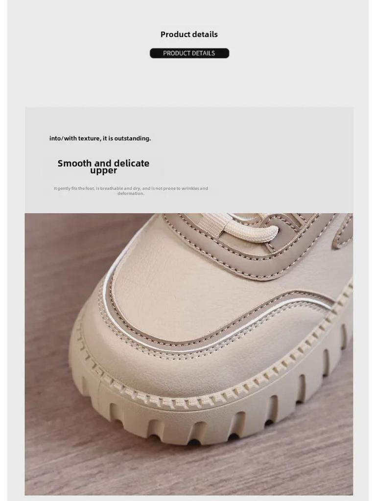 Женские повседневные туфли Dad с высоким берцем и толстой подошвой — осень 2025 г., корейский стиль XQ291.