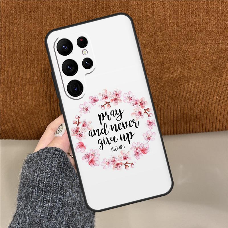 Bible Verse Faith Jesus cross Phone Case For Samsung Galaxy S25 Ultra S9 S10 S20 S21 S22 Plus S24 FE S23 Ultra Back Cover