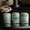 Китайская Винтажная Керамическая Чайница Цветочный Узор Герметичная Чайная Банка Бытовой Контейнер для Хранения Кофе Конфет Дорожные Чайные Коробки Чайная Посуда