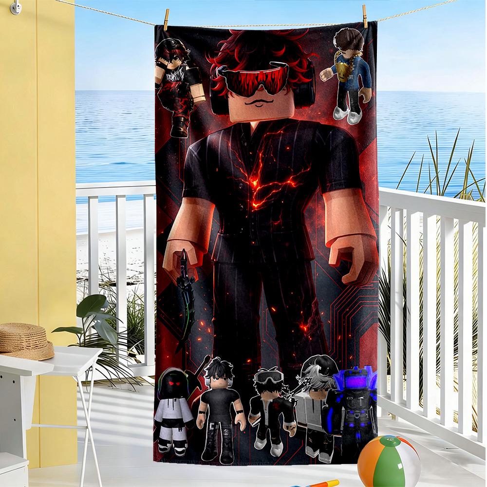 Roblox Beach Towel Quick-Dry Soft Microfiber Comfortable Lightweight Suitable for Swimming, Gym, Camping, Yoga Vacation
