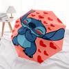 1pc Stitch,Hearts Automatic Folding Umbrella: Compact 8-Bone Design Cartoon Outdoor Travel Companion, Business Umbrella, Christmas Valentine