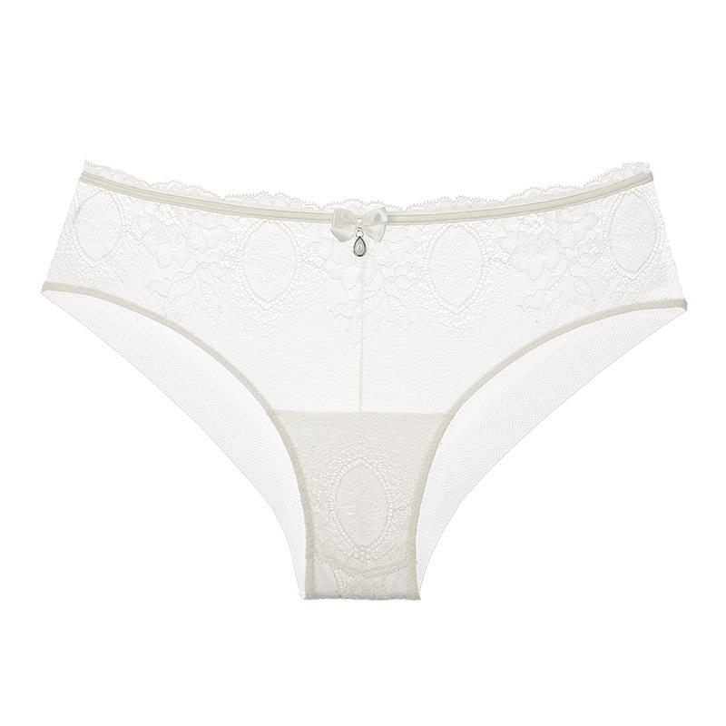 Кружевное нижнее белье в европейском и американском стиле с хлопковой ластовицей, ажурное, дышащее, женские трусы средней посадки