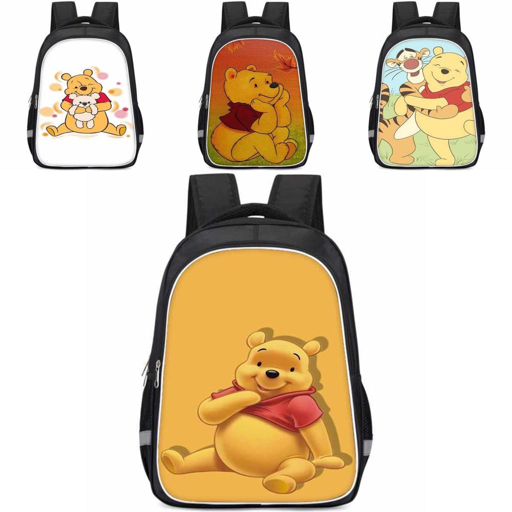 Winnie The Pooh Large Capacity Lightweight 3d School Backpack For Kids And Students Unisex Oxford Fabric