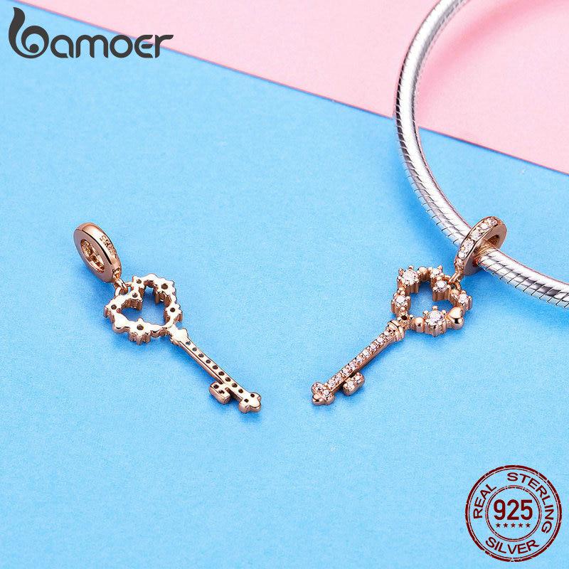 BAMOER. Женский кулон в форме ключа из стерлингового серебра 925
